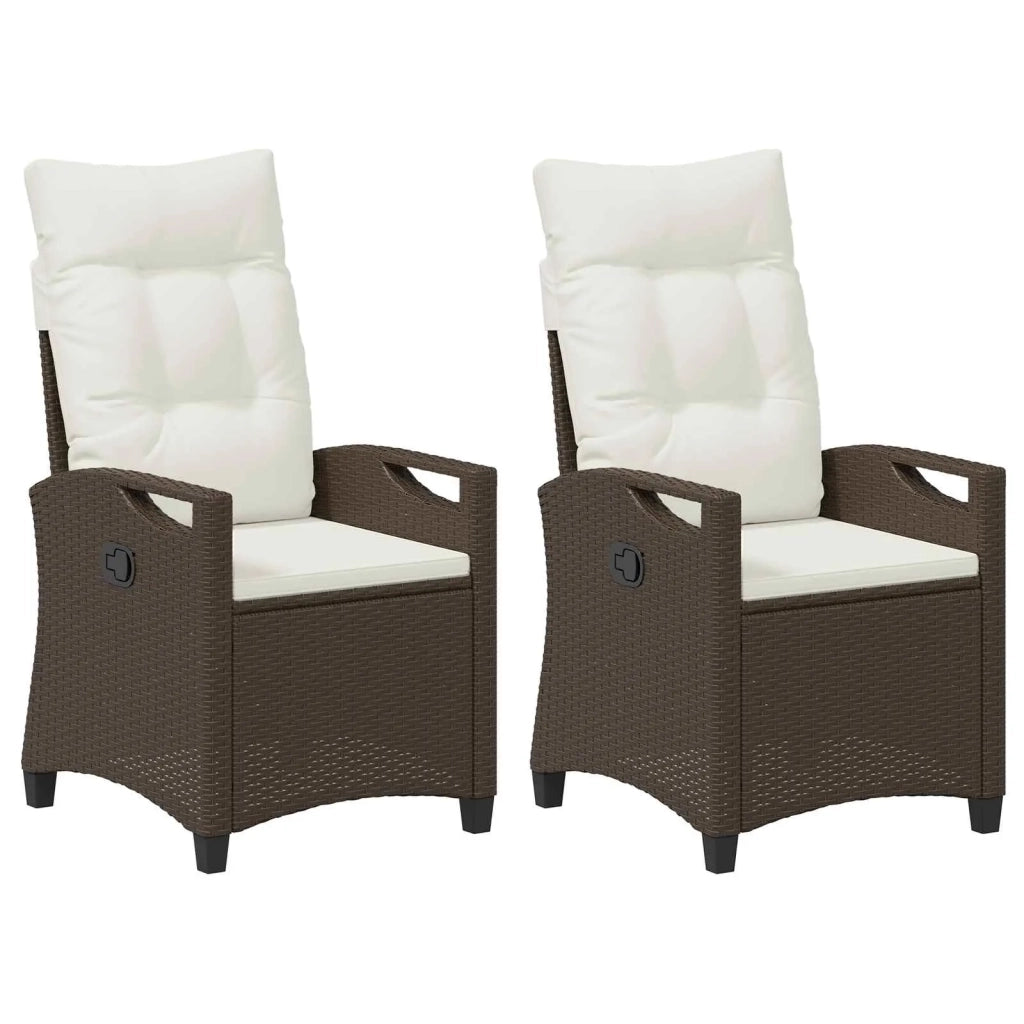 Sedia da Giardino 2 pz | Sedie da Esterno Marrone e Crema 56 x 60 x 112 cm