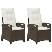 Sedia da Giardino 2 pz | Sedie da Esterno Marrone e Crema 56 x 60 x 112 cm
