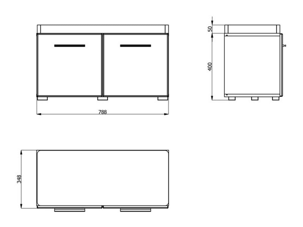Cannole, Mobile da Ingresso un Ripiano, 79x35x45h cm Bianco