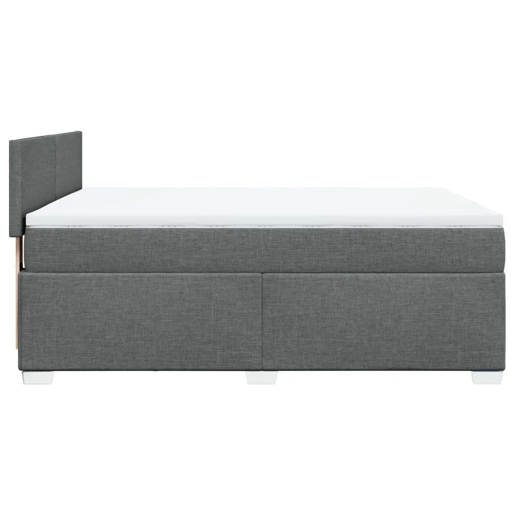 Giroletto a Molle con Materasso Grigio Scuro 140x200cm Tessuto 3285905