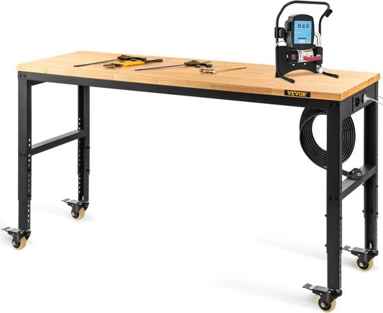 Werkbank con tavolo di lavoro regolabile in altezza, 122x61x104cm, tavolo di lavoro 1600lbs