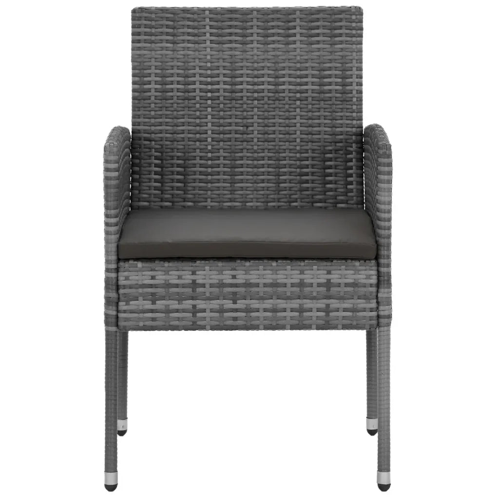Set da Pranzo per Esterni 5 pz in Polyrattan Grigio cod mxl 35719