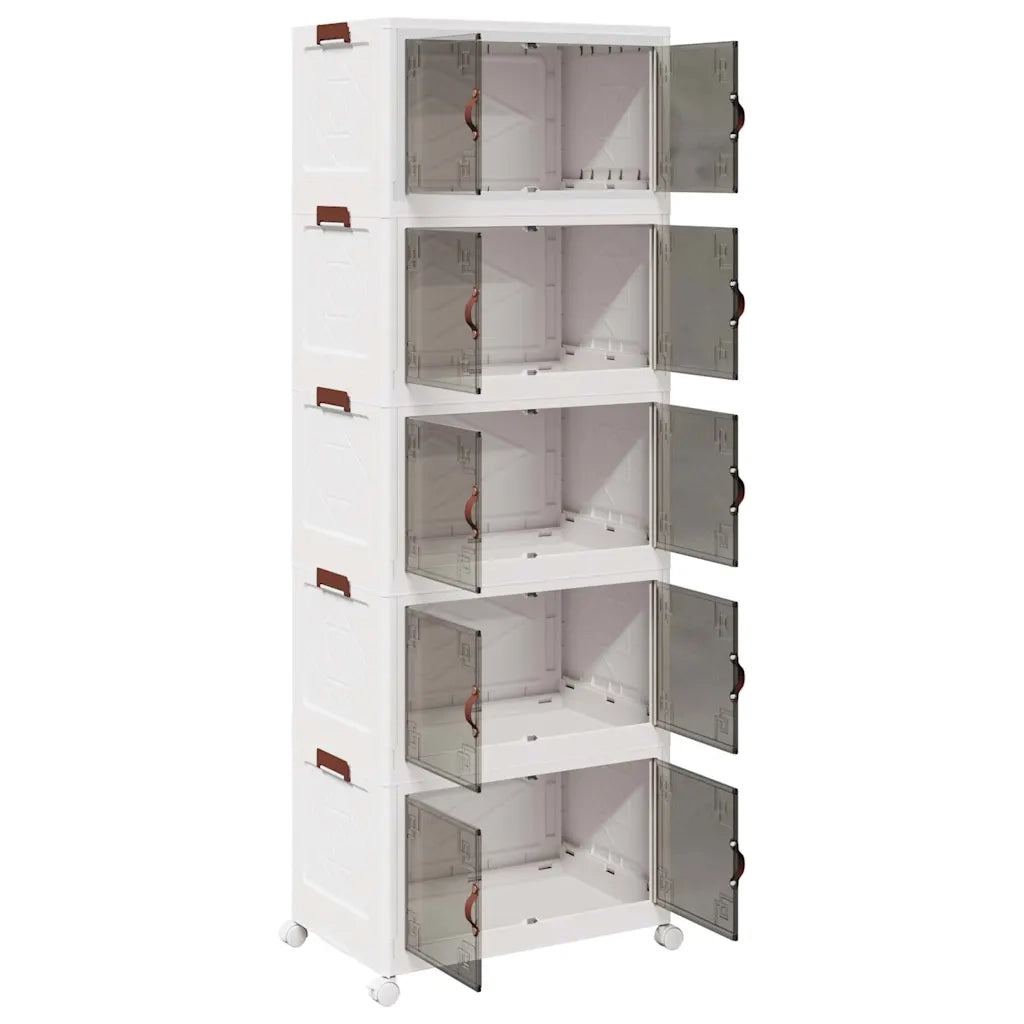 vidaXL Scatola Portaoggetti con Ruote 5 Livelli 75 L 64x40x179 cm