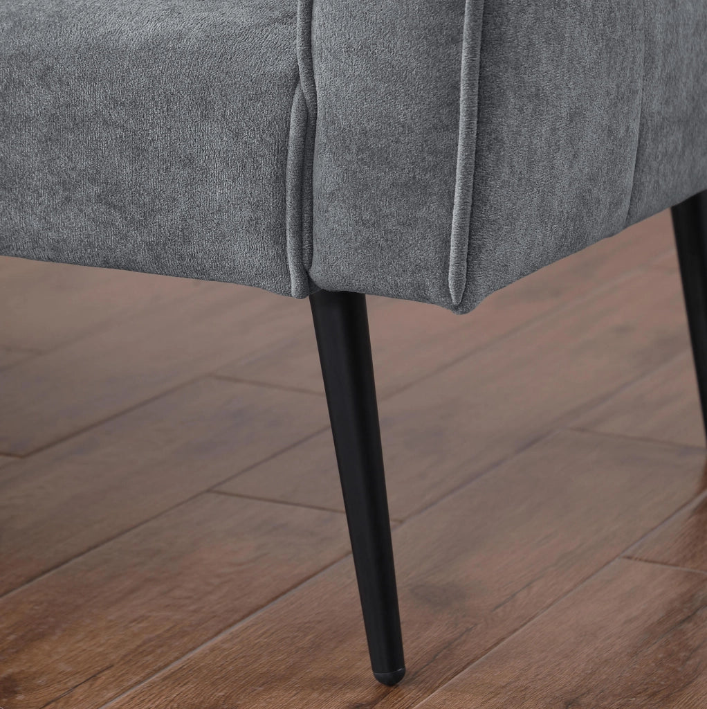 Divano letto 175x71 cm in tessuto grigio， schienale regolabile