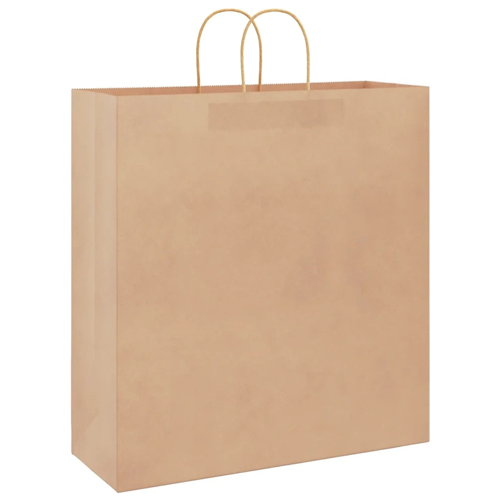 vidaXL Sacchetti di Carta 250 pz con Manici Marrone 45x17x48 cm