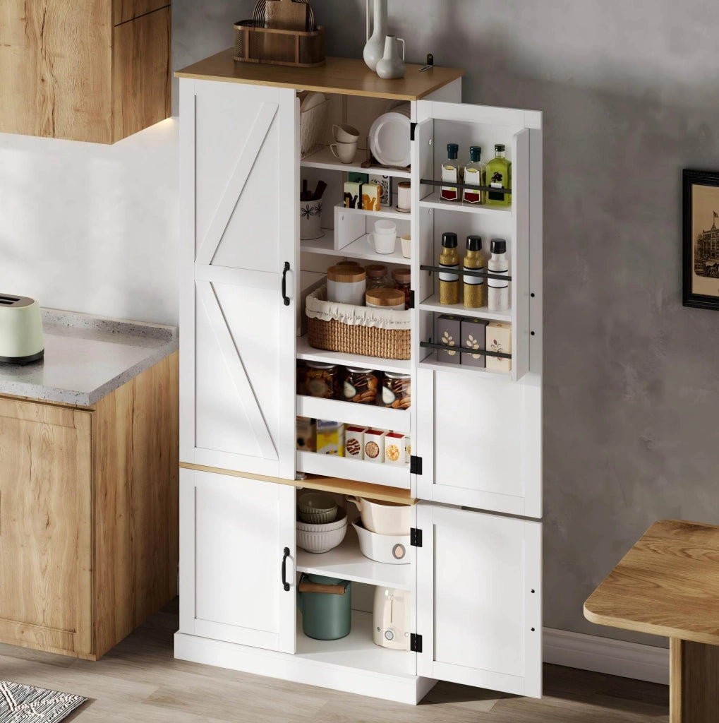 Mobile alto contenitore in MDF bianco 80x40x180 cm