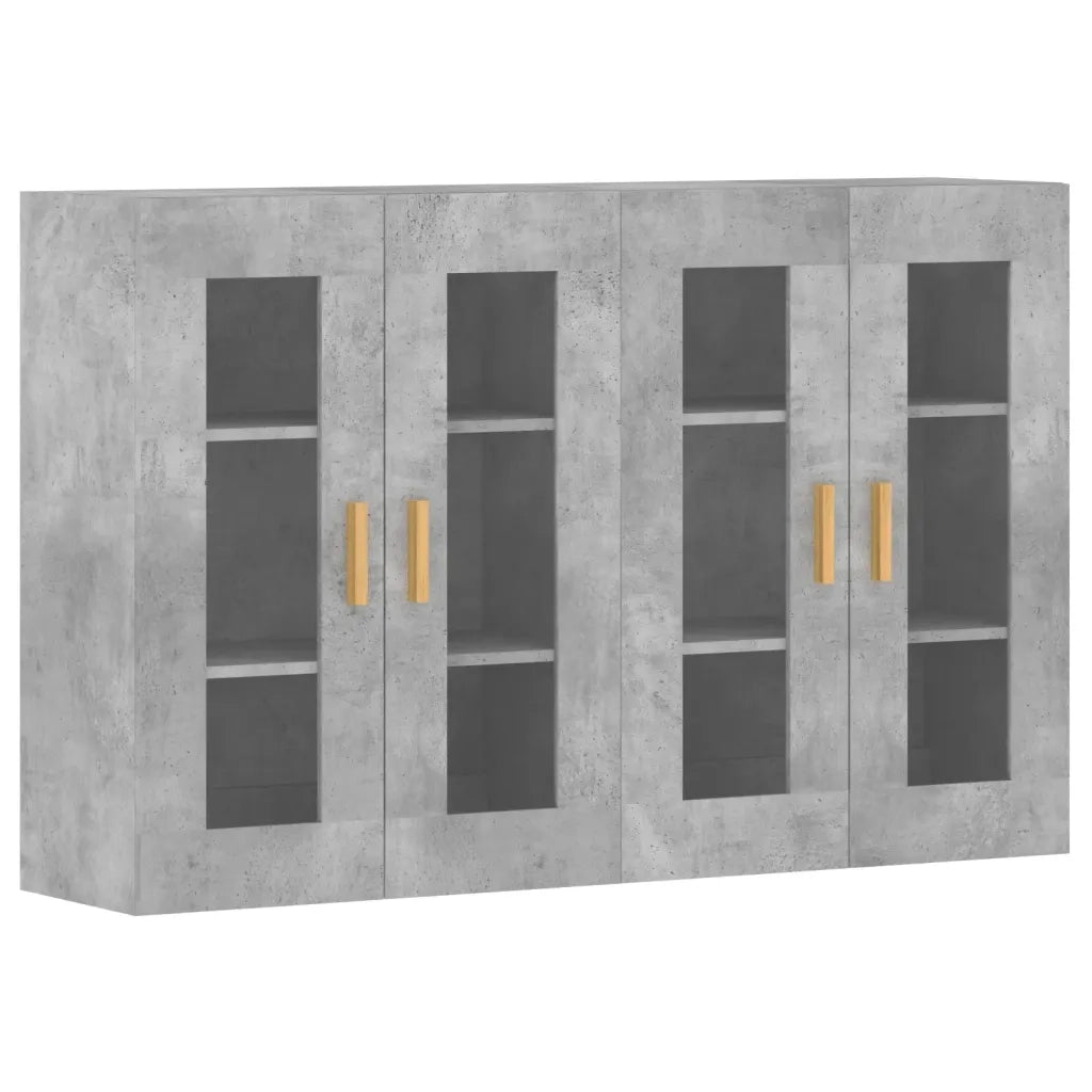 Armadietti a Parete 2 pz Grigio Cemento in Legno Multistrato 3197900