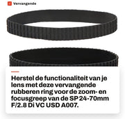 Rimpiazzamento Anello Otturatore - Rimpiazzo di Gomma - Dimensioni Precise - Adatto per SP 24‑70mm F/2.8 Di VC USD A007 - 100% Testato - Peso Leggero 13 g - Anello Otturatore