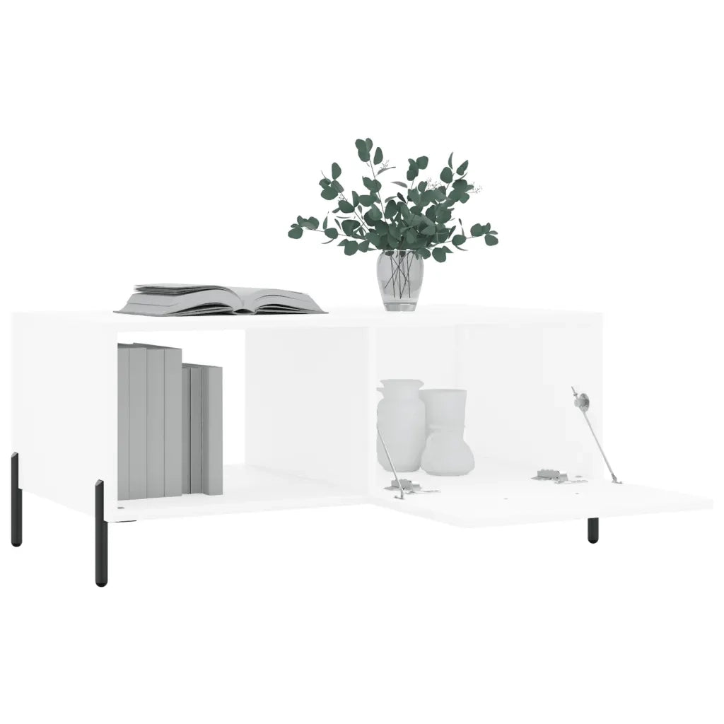 Tavolino da Salotto Bianco 90x50x40 cm in Legno Multistrato 829220