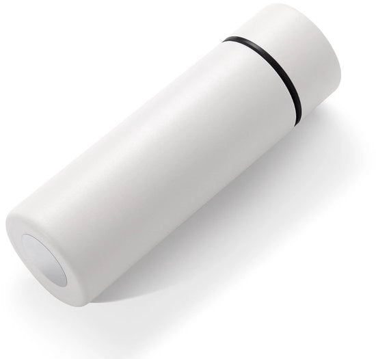 Mini flacone di acqua, forma compatta, flacone di acqua isolato in acciaio inox, flacone di acqua ultradurissimo e piatto per in tasca, mantiene bevande calde o fredde, facile da trasportare in una borsa per la merenda (bianco, 1 pezzo)