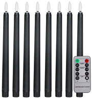 Luminarie a LED senza fiamma, lunghe nere, candele realistici, design rustico, adatte per candelabri, forniscono luce calda bianca, inclusa 1 telecomando.Senza batteria.