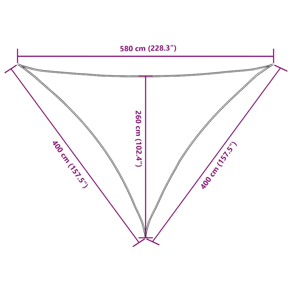 Parasole a Vela Tessuto Oxford Triangolare 4x4x5,8m Terracotta 135397