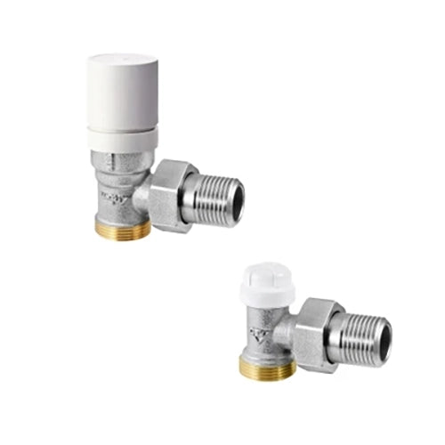 KIT TERMOSTATIZZABILE CON VALVOLA E DETENTORE AD ANGOLO PER RAME E PE- 3/8- RBM- pezzi 1