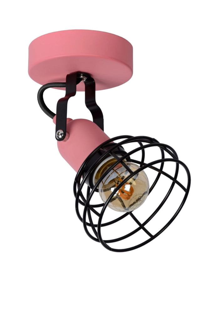 Applique Lucide Paulien metallo rosa/nero E27 60W IP20