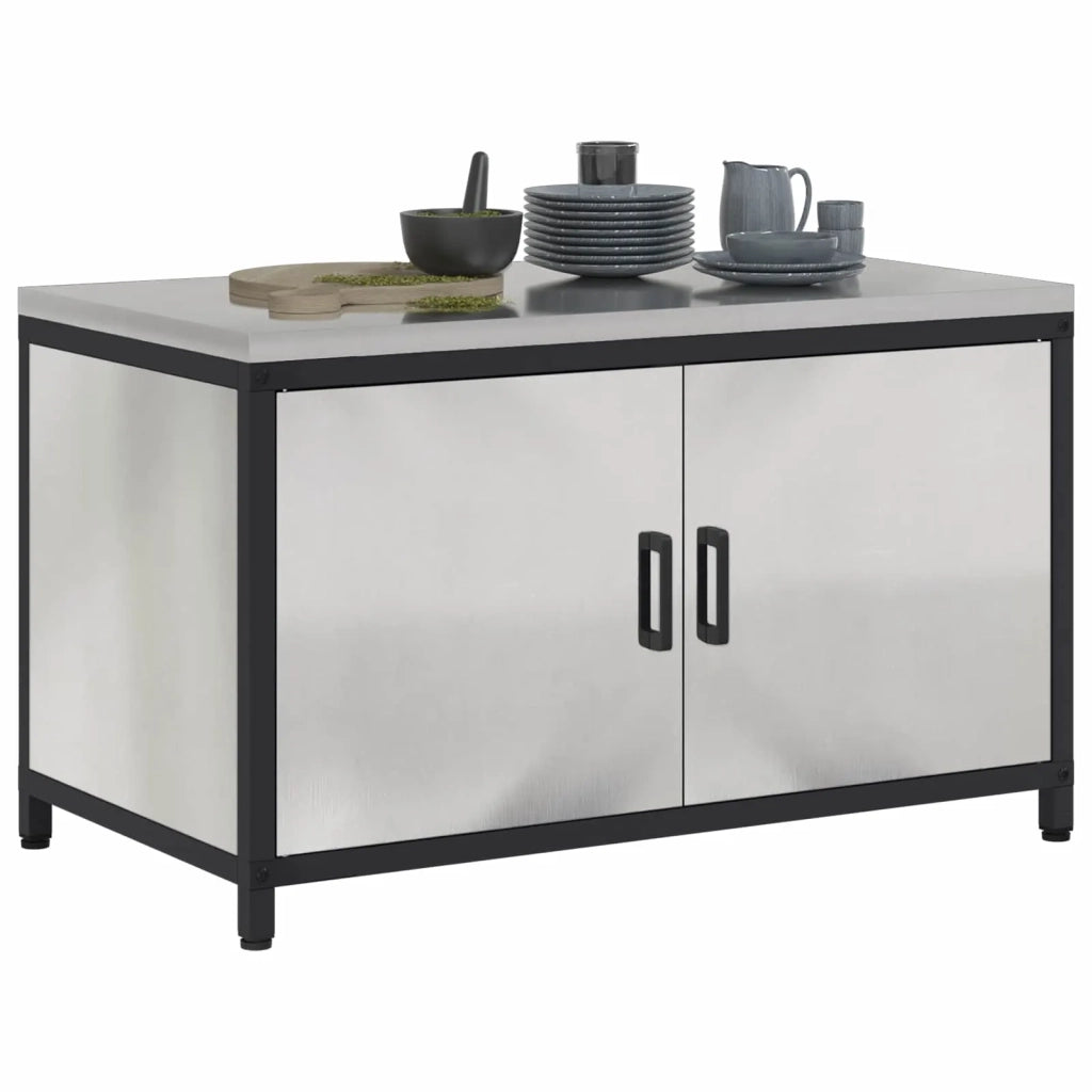 Stoccaggio in cucina con porta Argento 90 x 50 x 53 cm Acciaio 875000