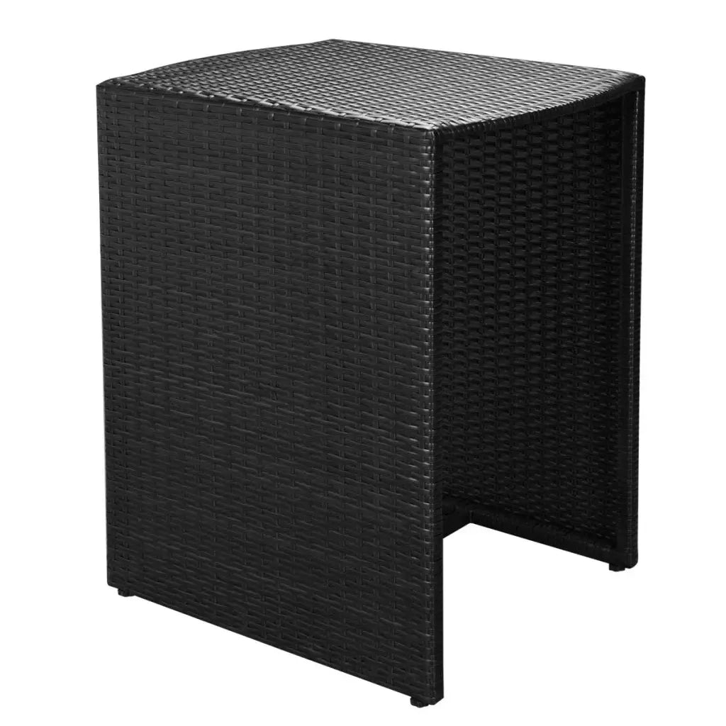 Set da Bistrot 3 pz con Cuscini in Polyrattan Nero 42882