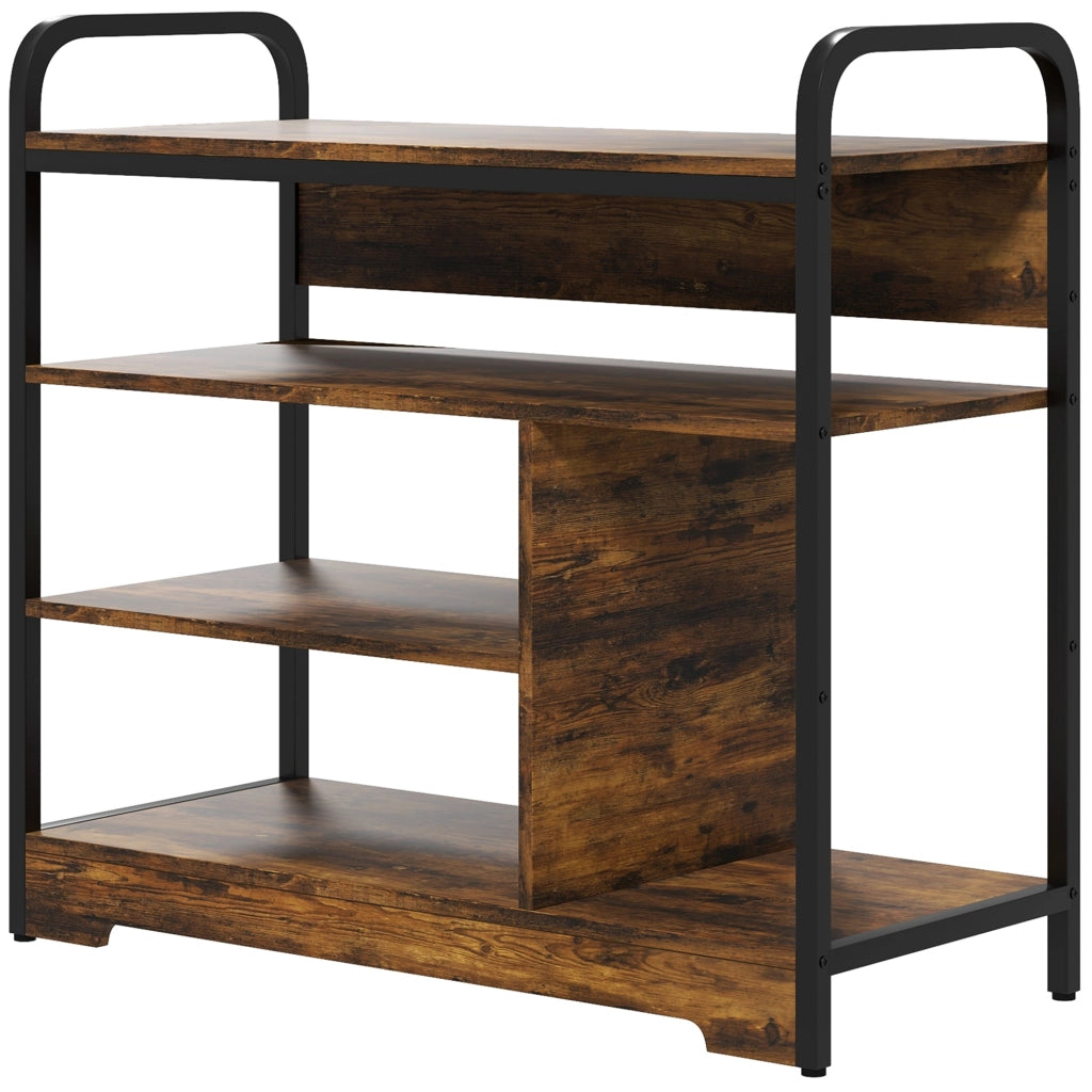 Scarpiere 4 Ripiani Aperto ¨C Zephmum ¨C Marrone/Nero 70x30x65 cm