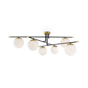 Plafoniera Maytoni Nostalgia ottone 6 luci sfere vetro