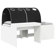 Letto alto per Bambini | Letto Infantile | Lettino con scrivania Bianco e Nero