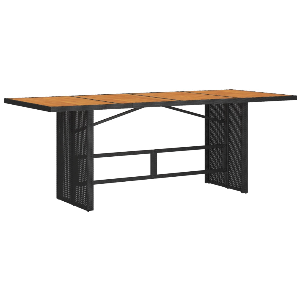 Set da pranzo da giardino  9 pezzi in polyrattan nero