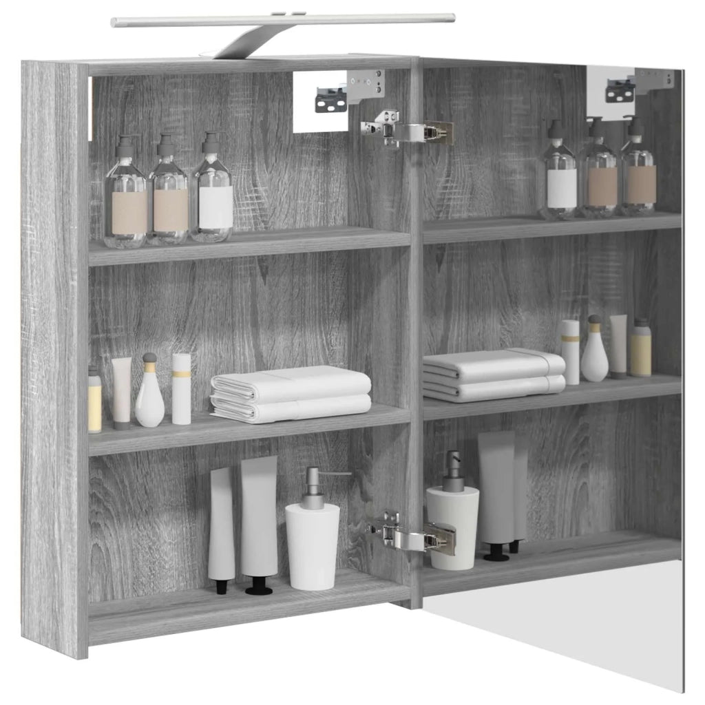 Mobiletto per specchio da bagno Grigio Sonoma 50 x 14,5 x 70 cm 889052