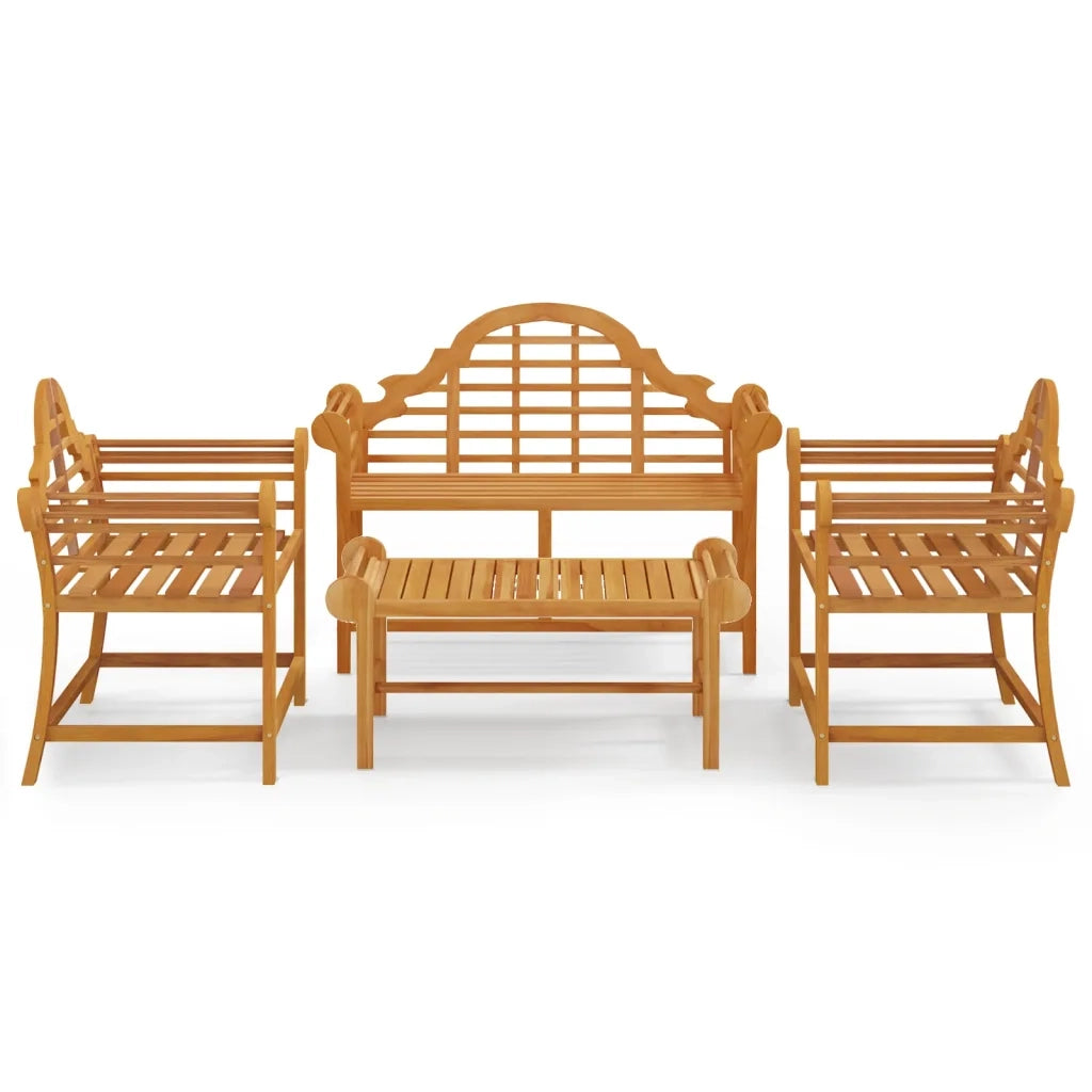 Set Salotto per Giardino 4pz Legno Massello di Teak