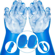 Set di cura per animali domestici 6 pezzi - Manopole per lavare cani - Spazzola da bagno per cani - Manopole per lavare cani - Spazzola da shampoo per cani - Manopole per cura di animali domestici - Attrezzatura da bagno per gatti - Blu marino