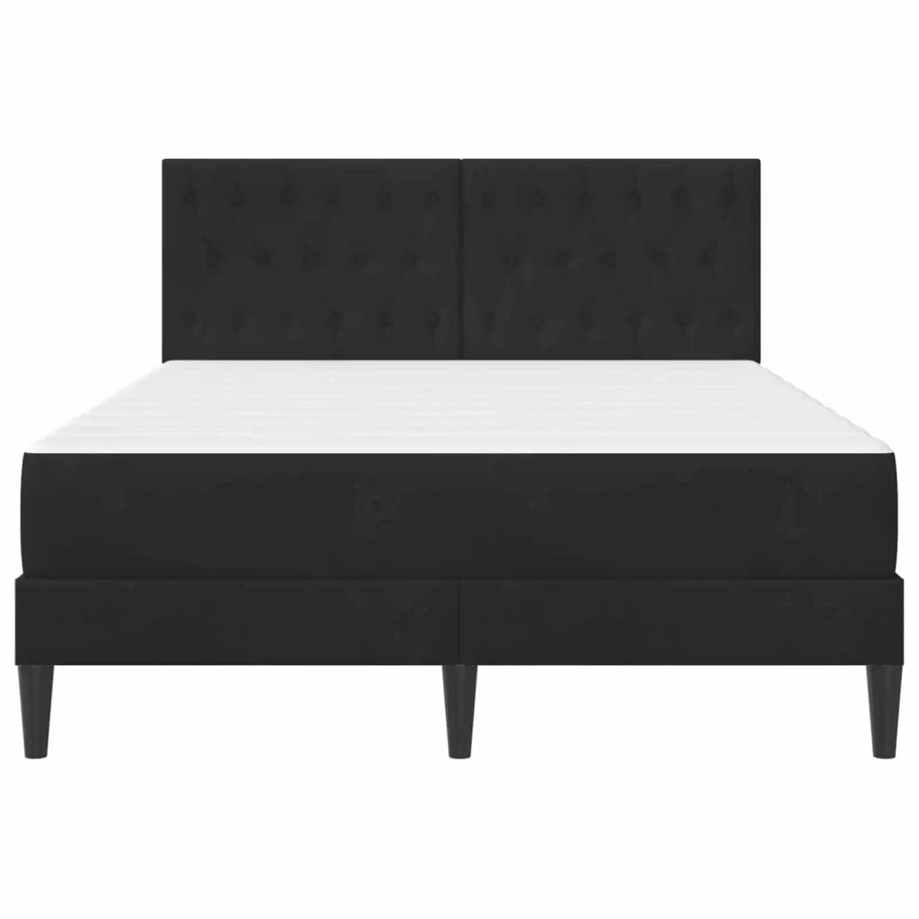 Struttura letto con materasso Nero 160 x 200 cm Velluto