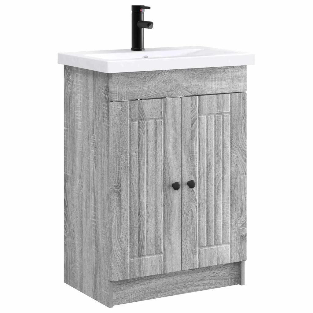 Set di mobili per il bagno Sonoma grigio 56 x 37,5 x 81 cm 3404190