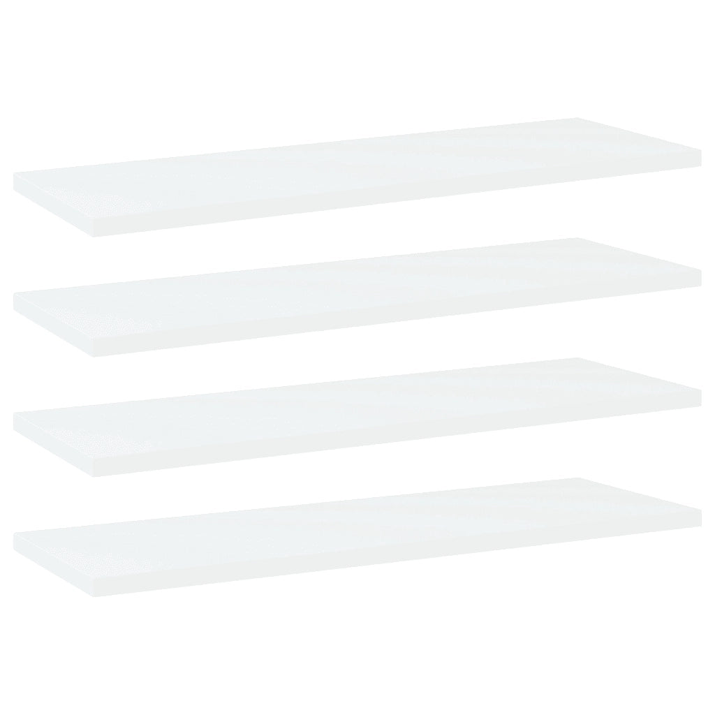 Ripiani per Libreria 4pz Bianchi 60x20x1,5 cm Legno Multistrato 805218