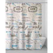 TENDA DOCCIA LETTERS - IN VINILE + ANELLI CM 180X200- 2 pezzi