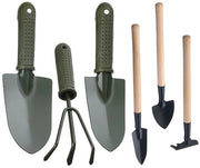 Set di attrezzi da giardinaggio da 6 pezzi - Mini-seghetto/Lievre da giardino/Seghetto per fiori - Inox/Resistente all'usura - Manico spesso/Legno - Leggero/Pratico - Set da giardino