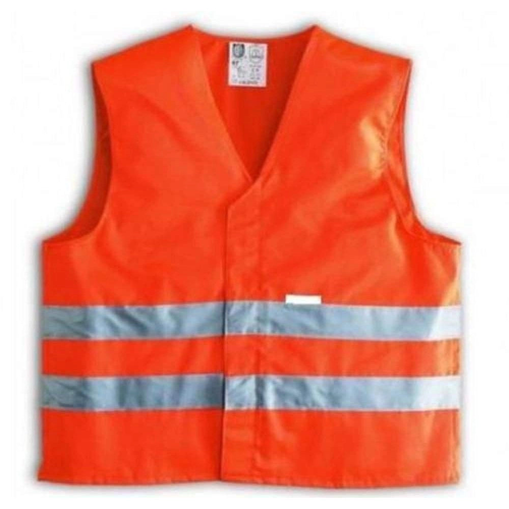 Trade Shop - Giubbotto Gilet Arancione Emergenza Catarifrangente Riflettente Auto Moto Bici -