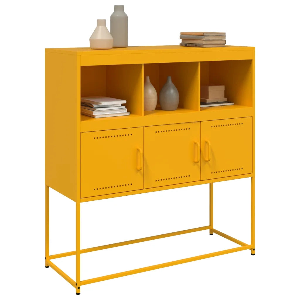Credenza Giallo Senape 100,5x39x107 cm in Acciaio 846593