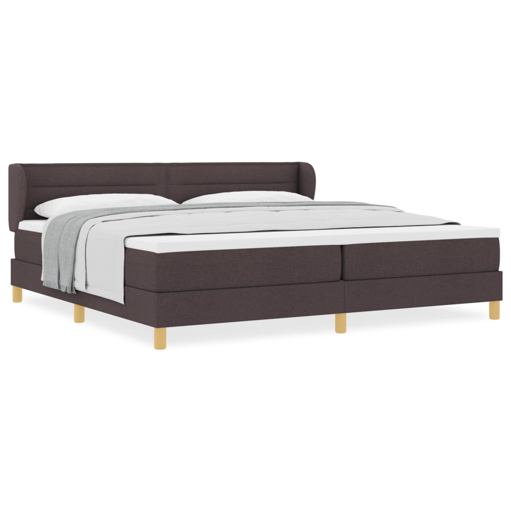Letto con Materasso - Marrone Scuro - 200x200 cm - Tessuto