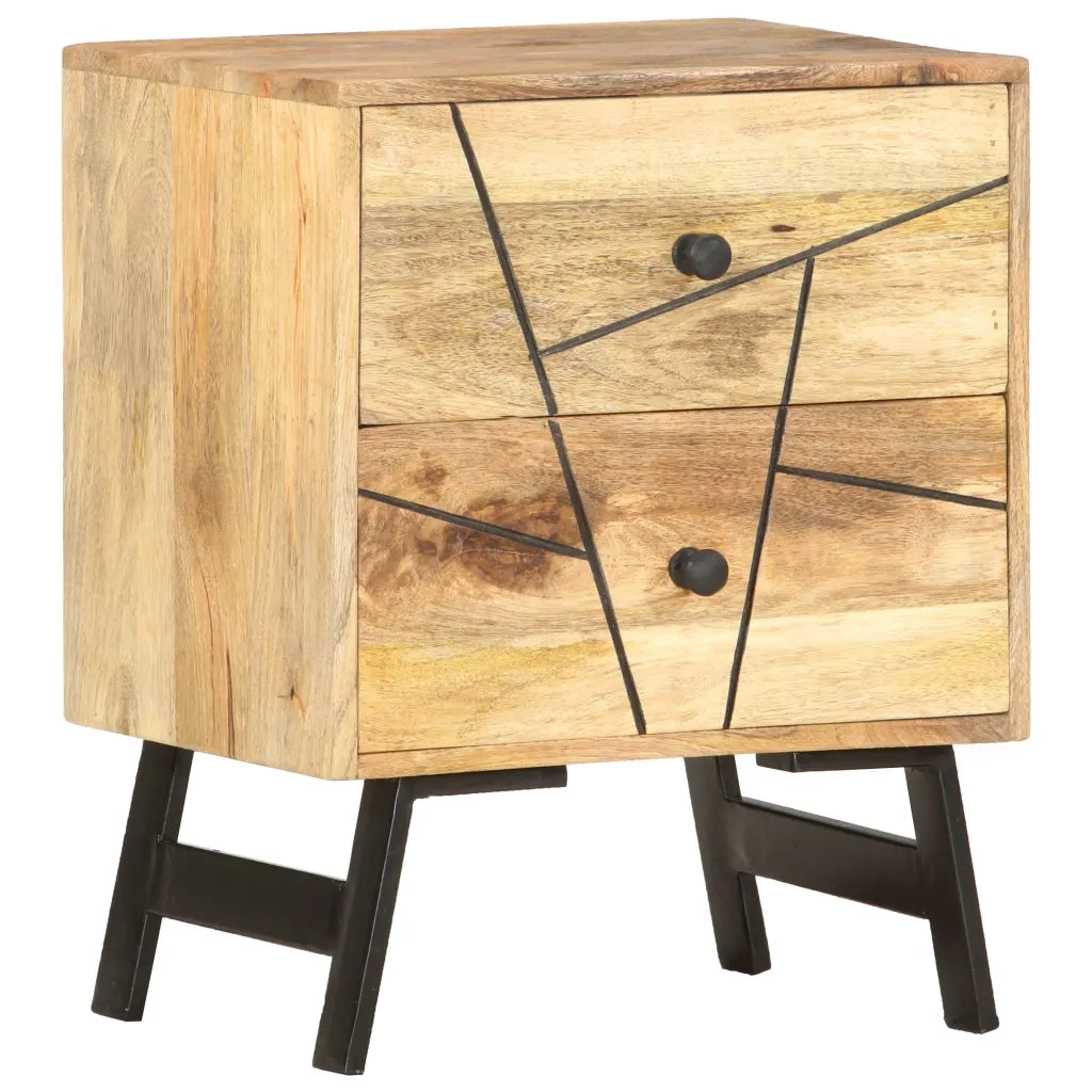 Comodino 40x30x50 cm in Legno Massello di Mango 285875