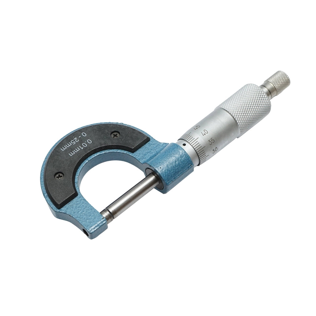 Micrometro meccanico per esterni con telaio smaltato, metrico 0-25 mm