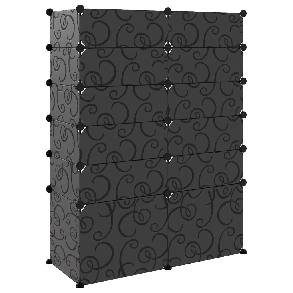 Scarpiera | Mobile per scarpe Nera 94x37x125 cm in PP