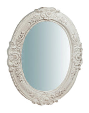 Biscottini Specchiera da parete verticale/orizzontale in legno finitura bianco anticato L40xPR2,5xH32 cm Made in Italy