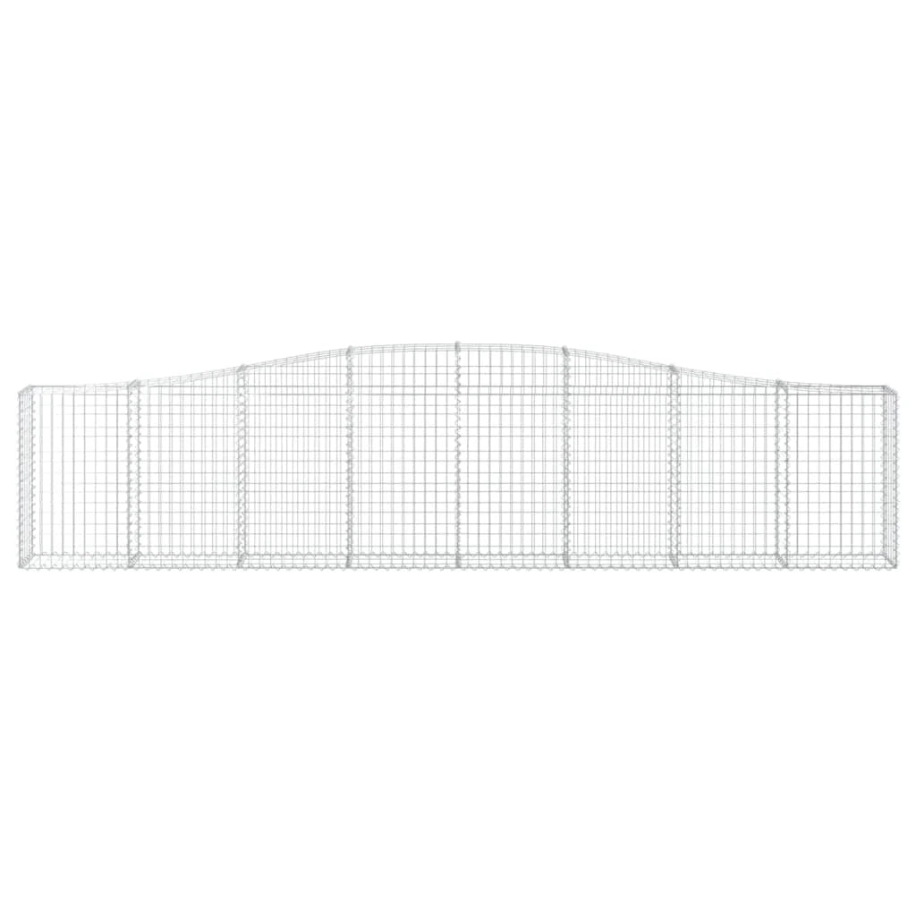 Gabbione recinto a gabbia muro di contenimento ad arco 400 x 30 x 80/100 cm ferro zincato argento 02_0040083