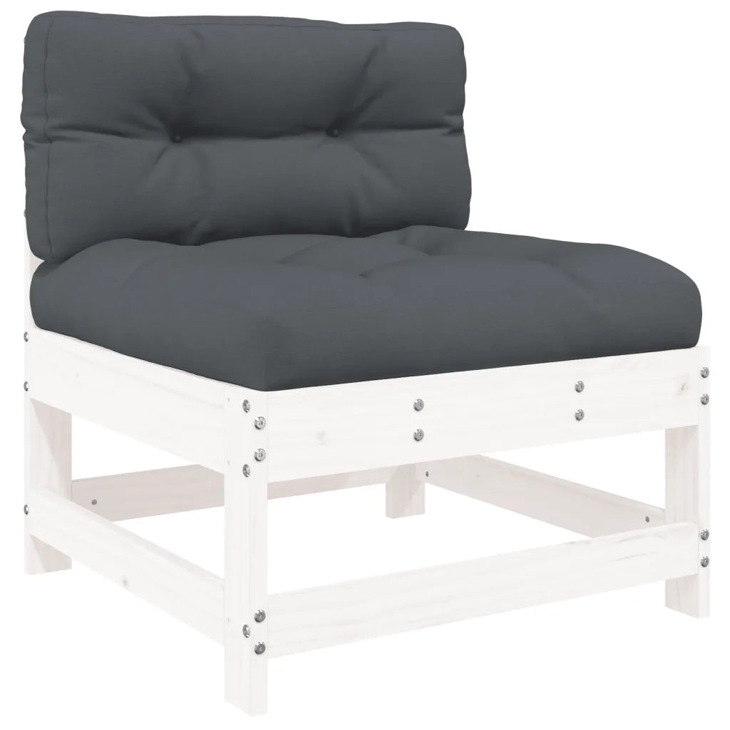 Set Divani da Giardino 6pz con Cuscini in Legno Massello Bianco 3185900