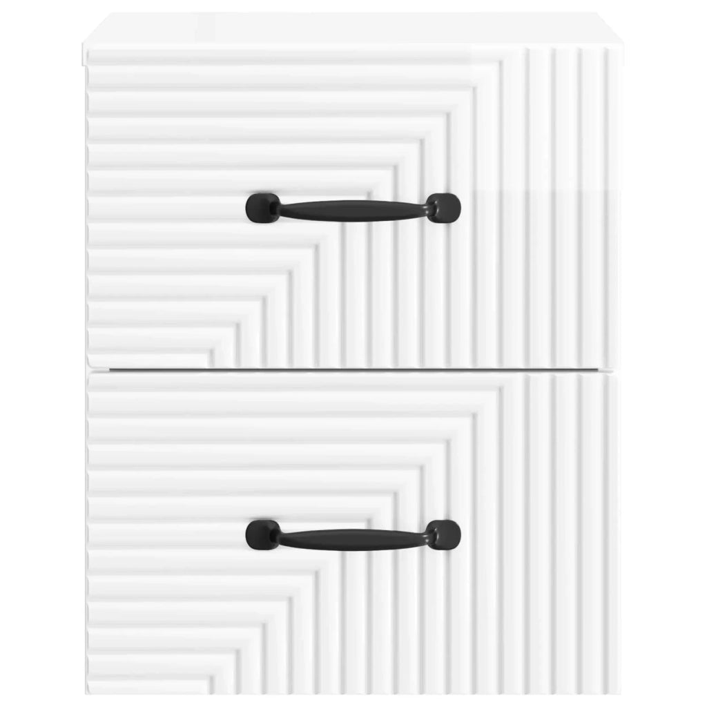 Mobiletto da notte a muro Bianco Lucido 34,5 x 33 x 40 cm 898643