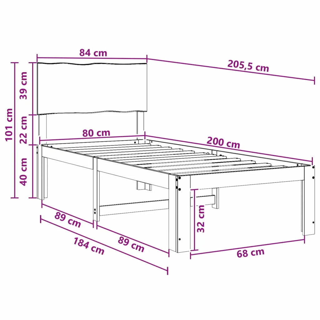 Letto Singolo con Testiera ROSTOCK Bianco 80 x 200 cm 903328