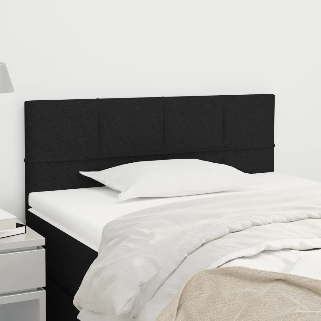Testiera-Testata-Testiera Decorativa Nera 90x5x78/88 cm in Tessuto 345404