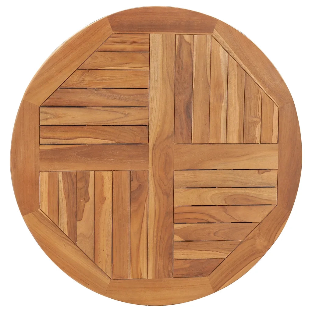 Piano Tavolo | Superficie Tavolo | Piano Scrivania in Legno Massello di Teak Rotondo 2,5 cm 80 cm