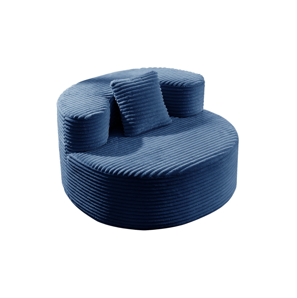 Poltrona relax ergonomica con struttura in metallo azzurro chiaro