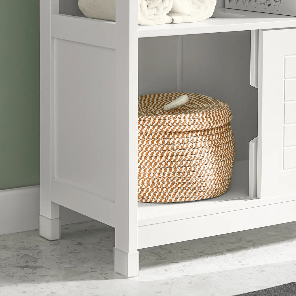 Mobile Sottolavabo Per Bagno con Poggiapiedi Sottolavabo Bagno Mobile Bagno Sottolavabo Bianco FRG128-W