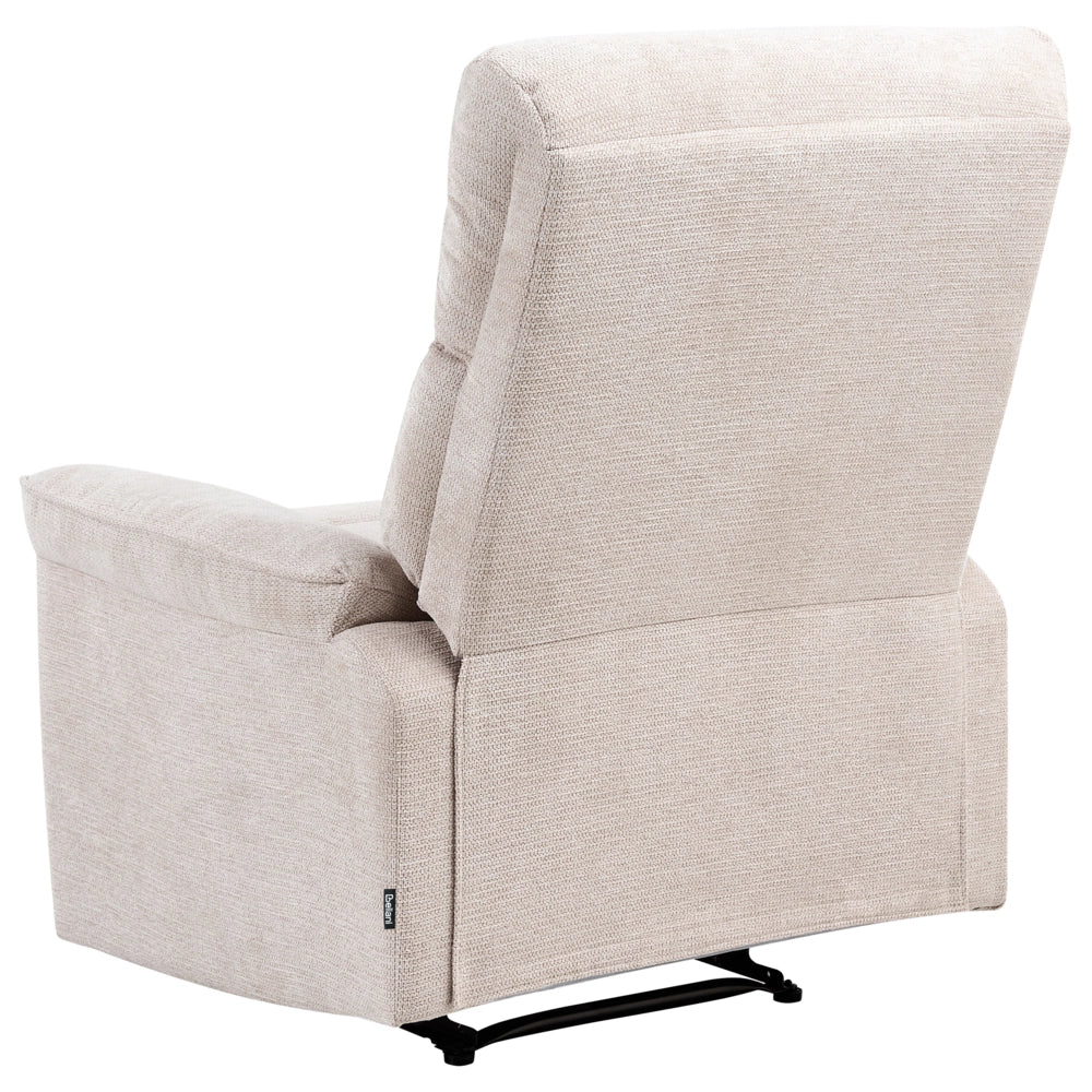 Poltrona reclinabile in tessuto con poggiapiedi Beige Poliestere Stile moderno contemporaneo