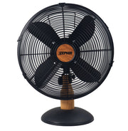 VENTILATORE DA TAVOLO METALLO NERO EFFETTO LEGNO 40CM 50W - WESTIM