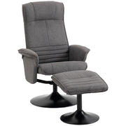 Poltrona Relax con Poggiapiedi e Schienale Regolabile ¨C Zephmum ¨C Grigio Scuro 69x71x104